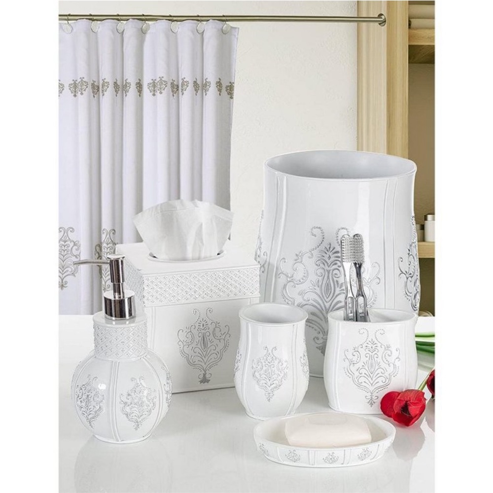 Creative Scents Vintage White Elegant Bathroom Set 7 pieces